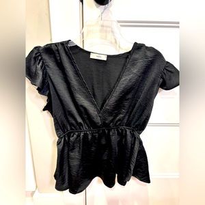 Black Satin Blouse